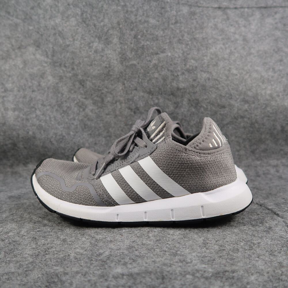 Adidas Shoes Youth 5 Sneakers Athletic Trainers Swift Run Walk Grey White Sport - Picture 4 of 12